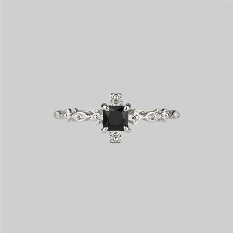 Vintage Female Zircon Ring  with Square Crystal - Cool Creations