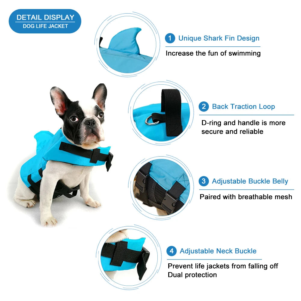 Shark Dog Life Jacket for all dog sizes - Cool Creations