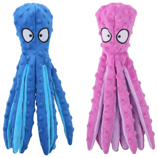 Dog Squeaky  Octopus Shape Plush Toy