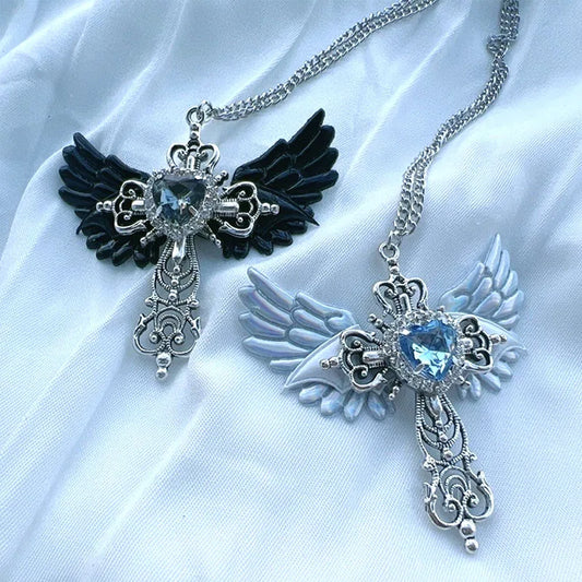 Wings Cross Pendant Necklace - Cool Creations