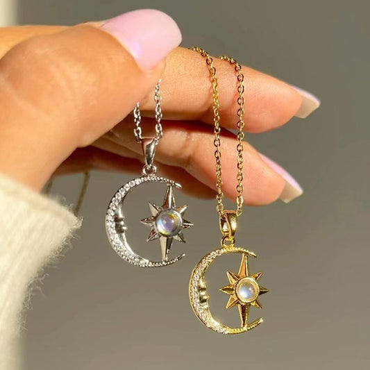 Fashion Jewelry Moon Star Pendant Necklace - Cool Creations